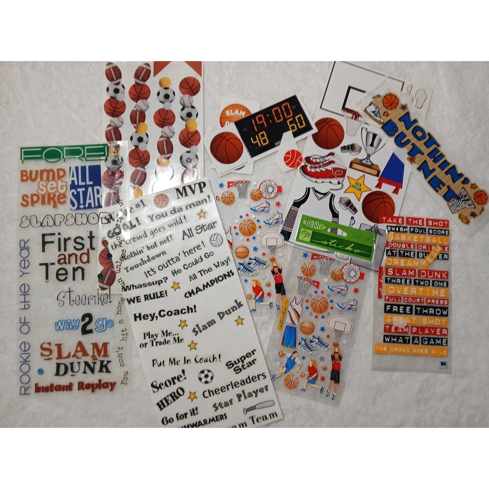 Scrapbook‎ stickers Basketball Theme Lot